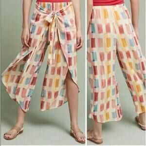 Anthropologie Lilka Watercolor Sarong Wrap Pants Size: L